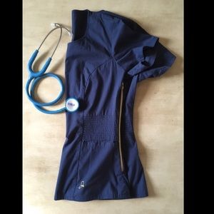 Jaanuu Pintuck Scrub Top